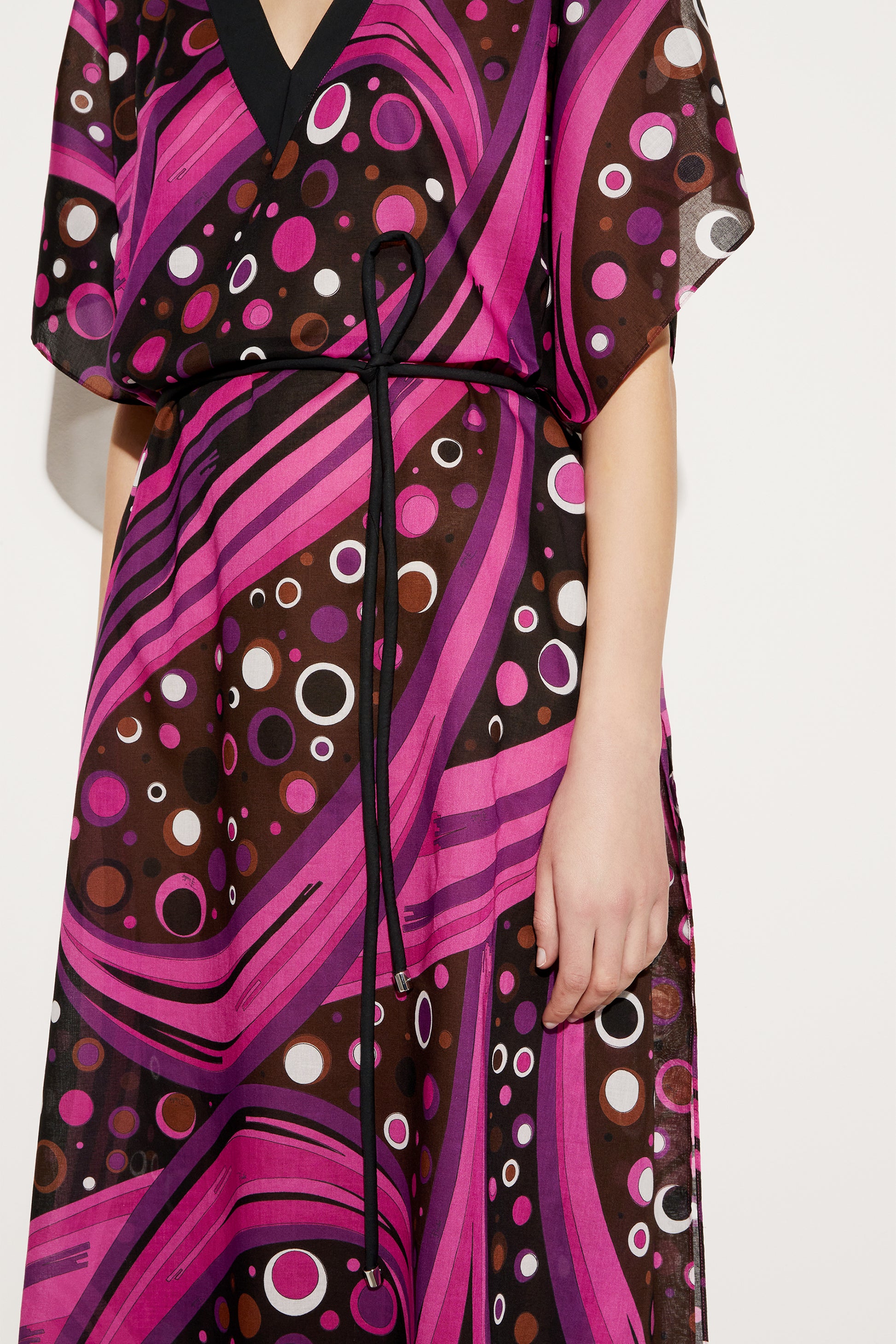 Fontane-Print Belted Cotton Kaftan View 5 - Pucci
