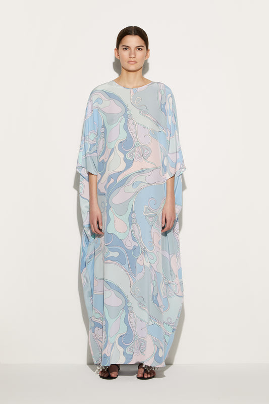 Orchidee-Print Silk Kaftan View 2 - Pucci