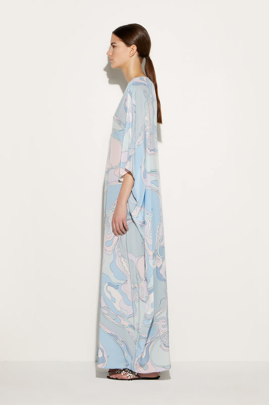 Orchidee-Print Silk Kaftan View 3 - Pucci
