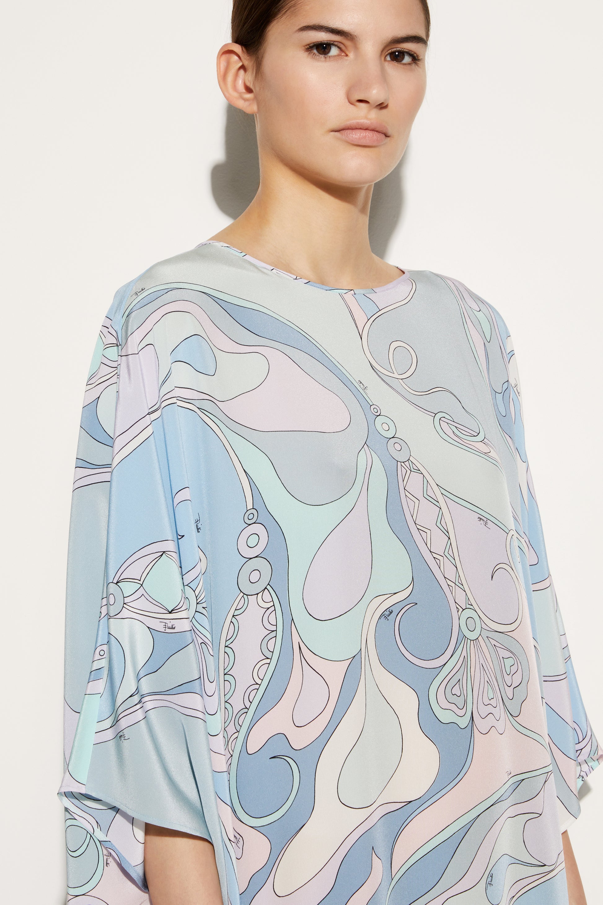 Orchidee-Print Silk Kaftan View 5 - Pucci