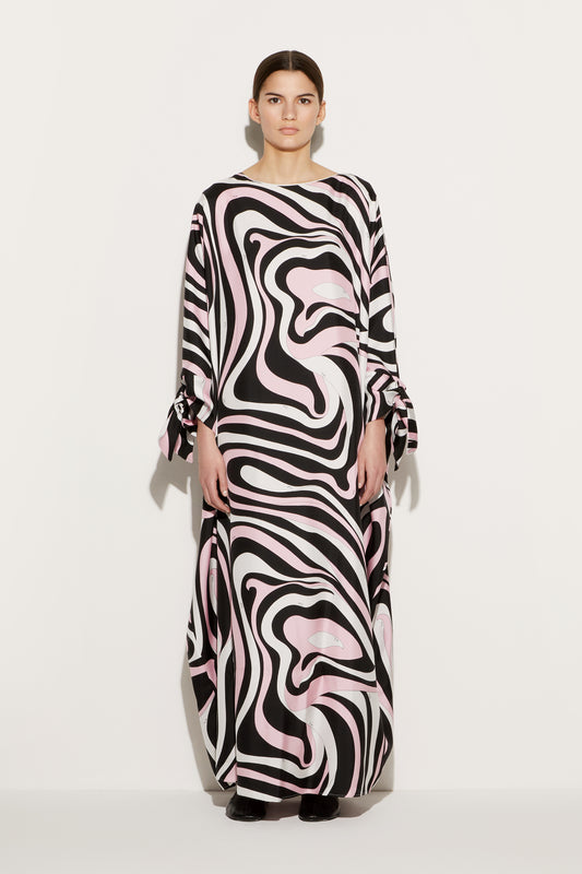 Marmo-Print Silk-Twill Kaftan View 2 - Pucci
