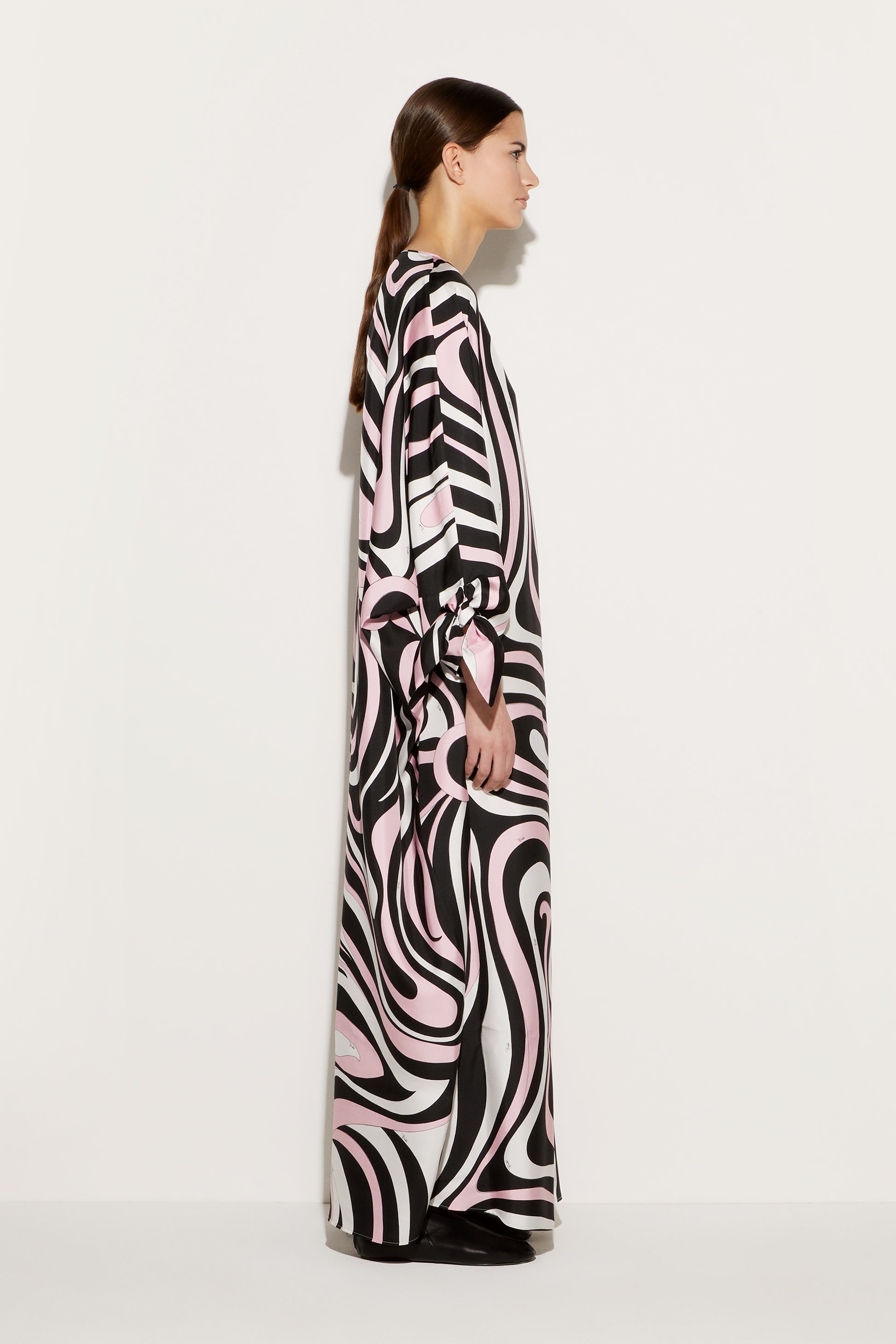 Marmo-Print Silk-Twill Kaftan View 3 - Pucci