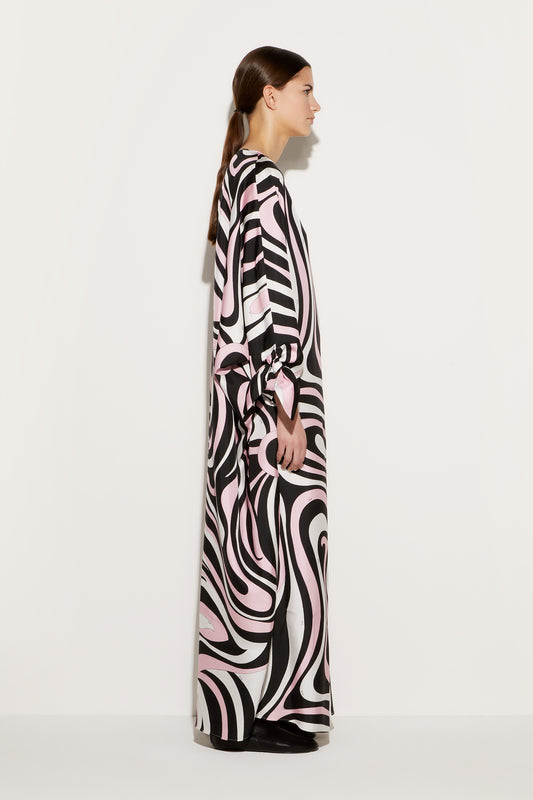 Marmo-Print Silk-Twill Kaftan View 3 - Pucci