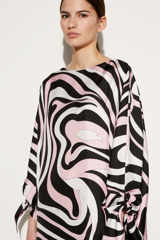 Marmo-Print Silk-Twill Kaftan View 5 - Pucci