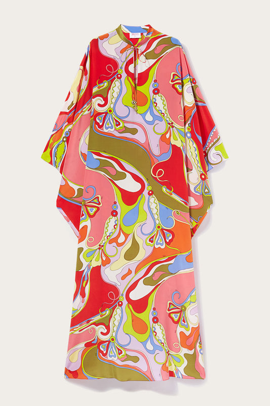 Orchidee-Print Silk Kaftan View 1 - Pucci