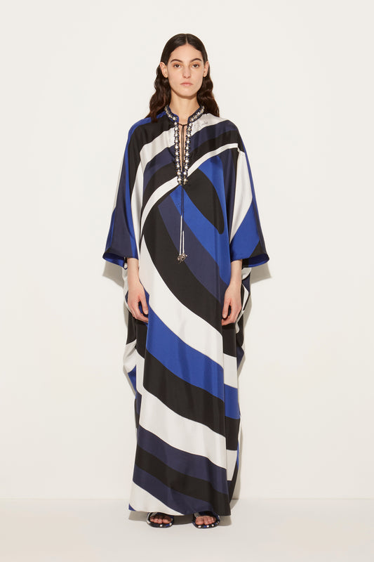 Iride-Print Silk-Twill Kaftan View 2 - Pucci
