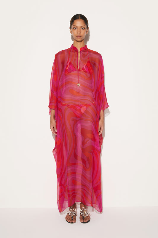 Marmo-Print Silk Kaftan View 2 - Pucci