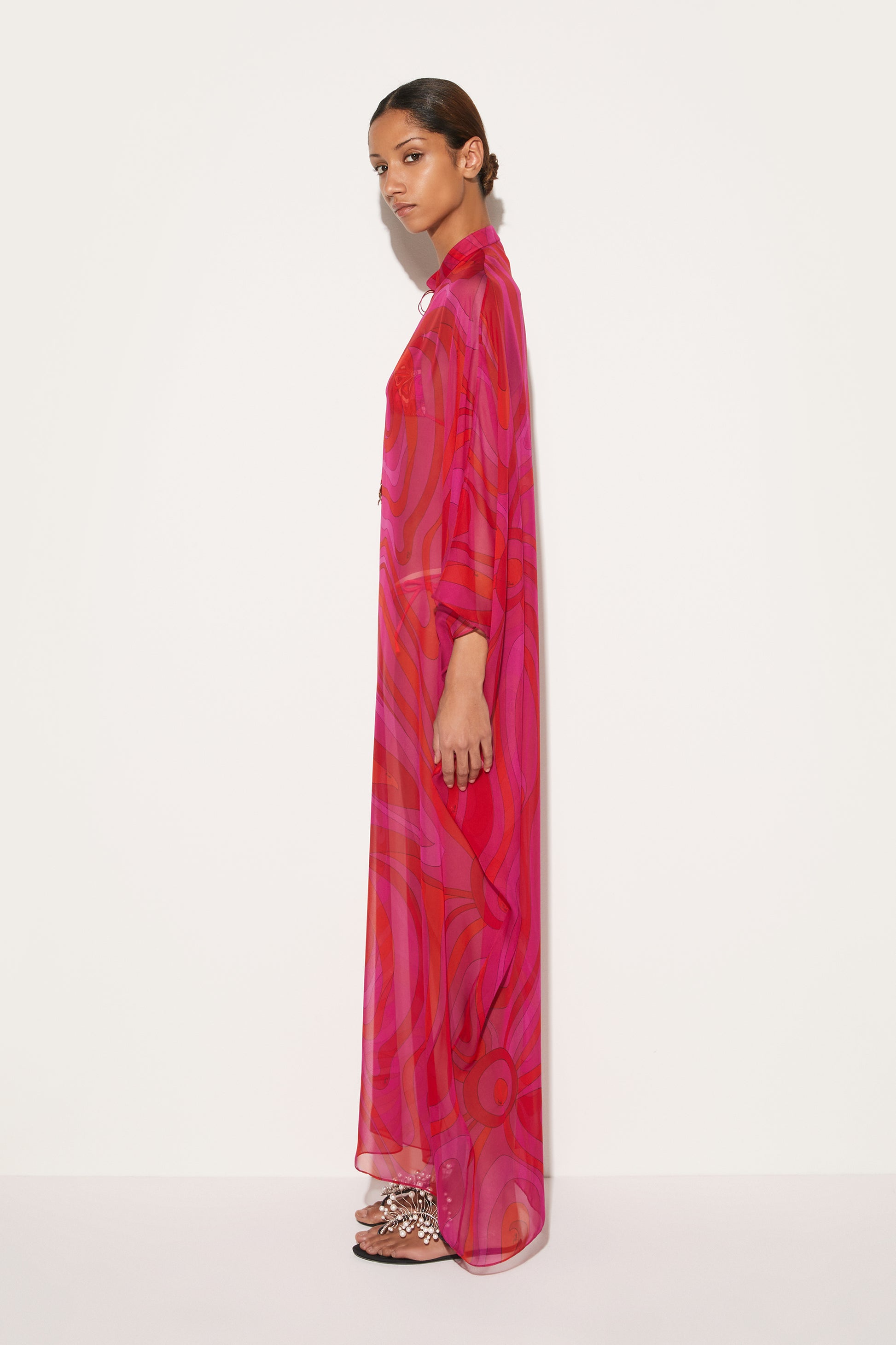 Marmo-Print Silk Kaftan View 3 - Pucci