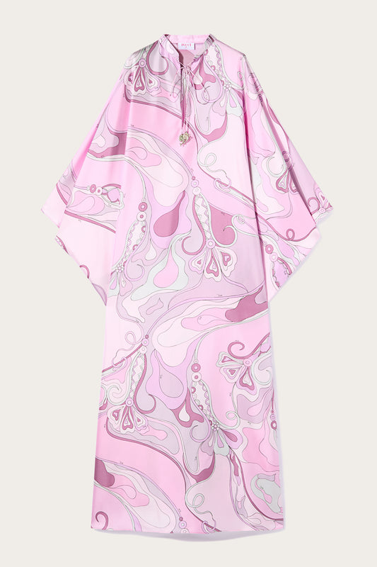 Orchidee-Print Silk-Twill Kaftan View 1 - Pucci