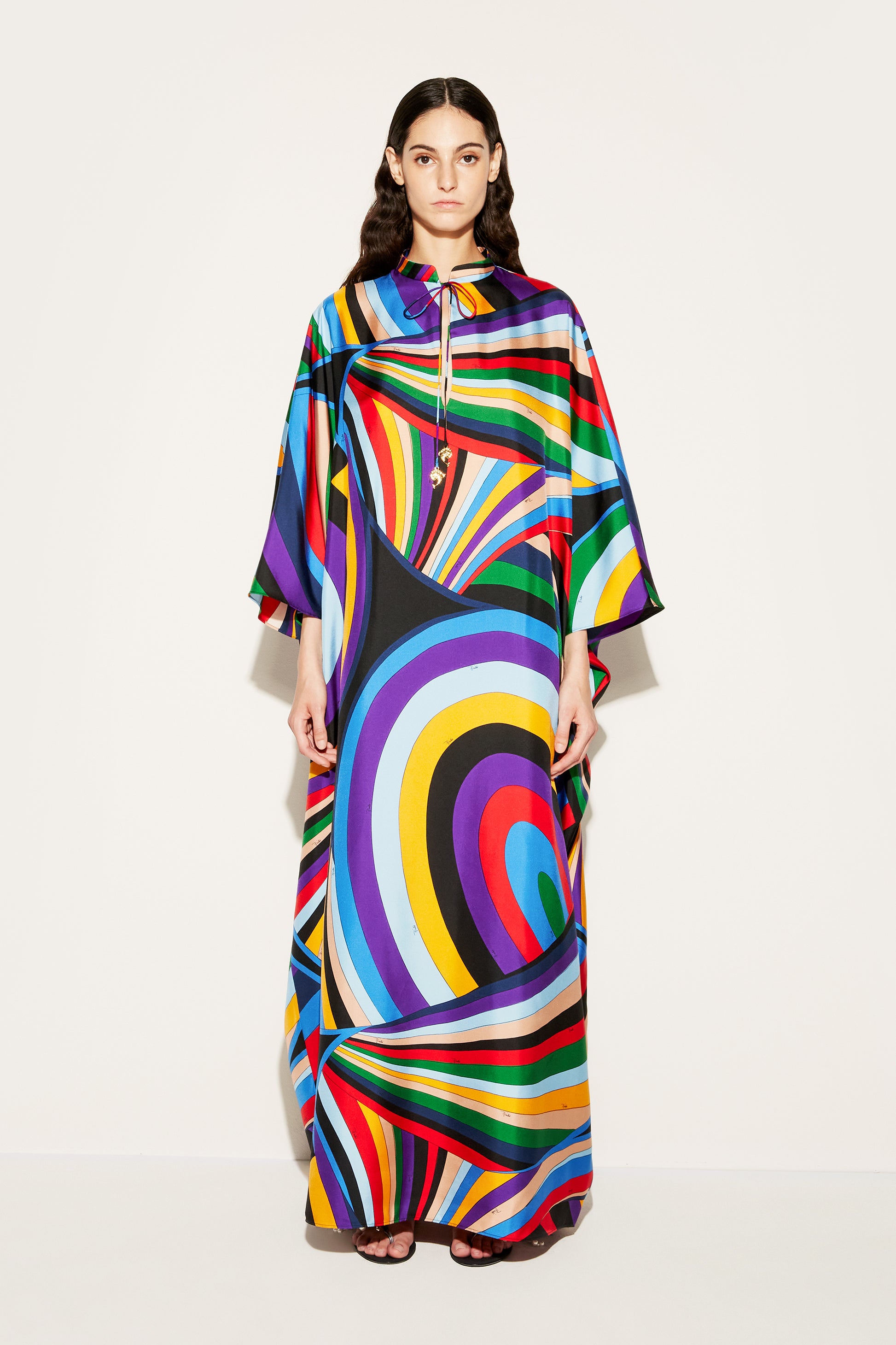 Iride-Print Silk-Twill Kaftan View 2 - Pucci