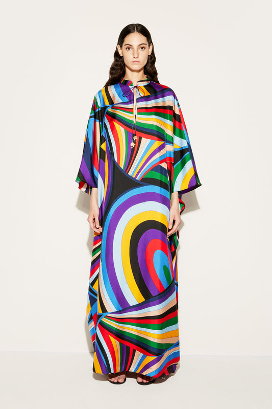Iride-Print Silk-Twill Kaftan View 2 - Pucci