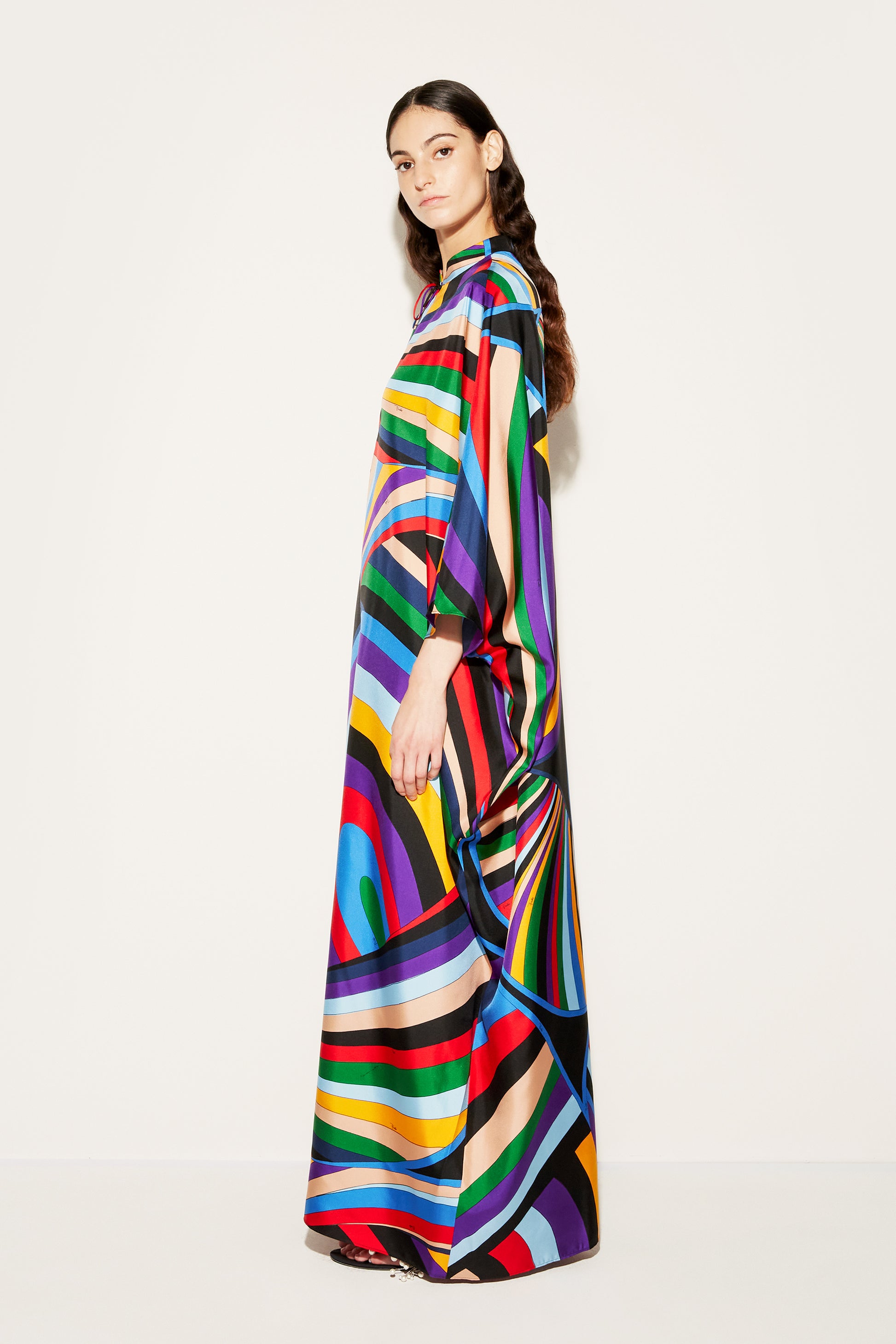 Iride-Print Silk-Twill Kaftan View 3 - Pucci