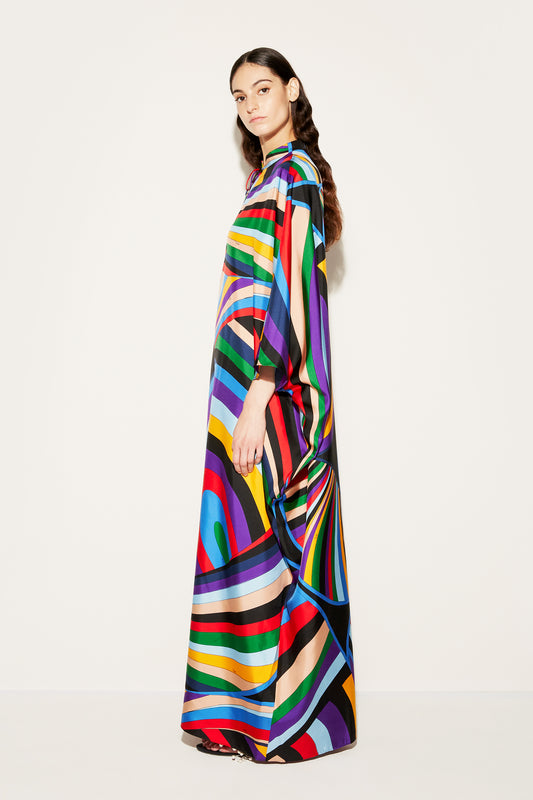 Iride-Print Silk-Twill Kaftan View 3 - Pucci