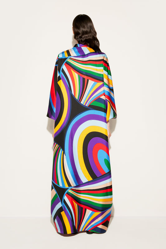 Iride-Print Silk-Twill Kaftan View 4 - Pucci