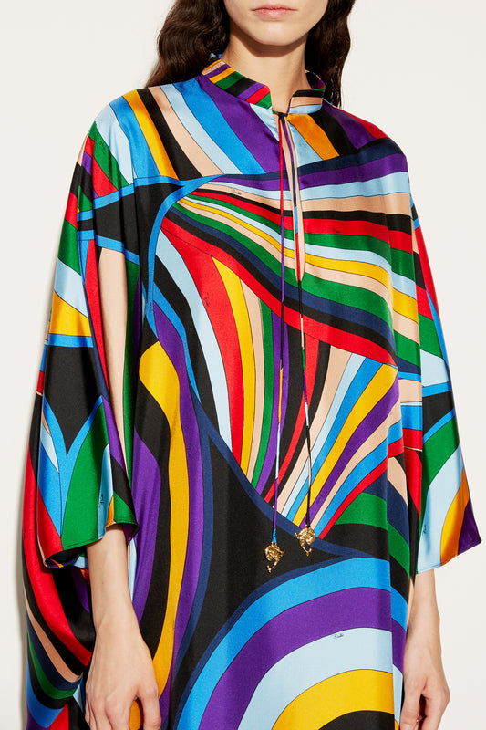 Iride-Print Silk-Twill Kaftan View 5 - Pucci