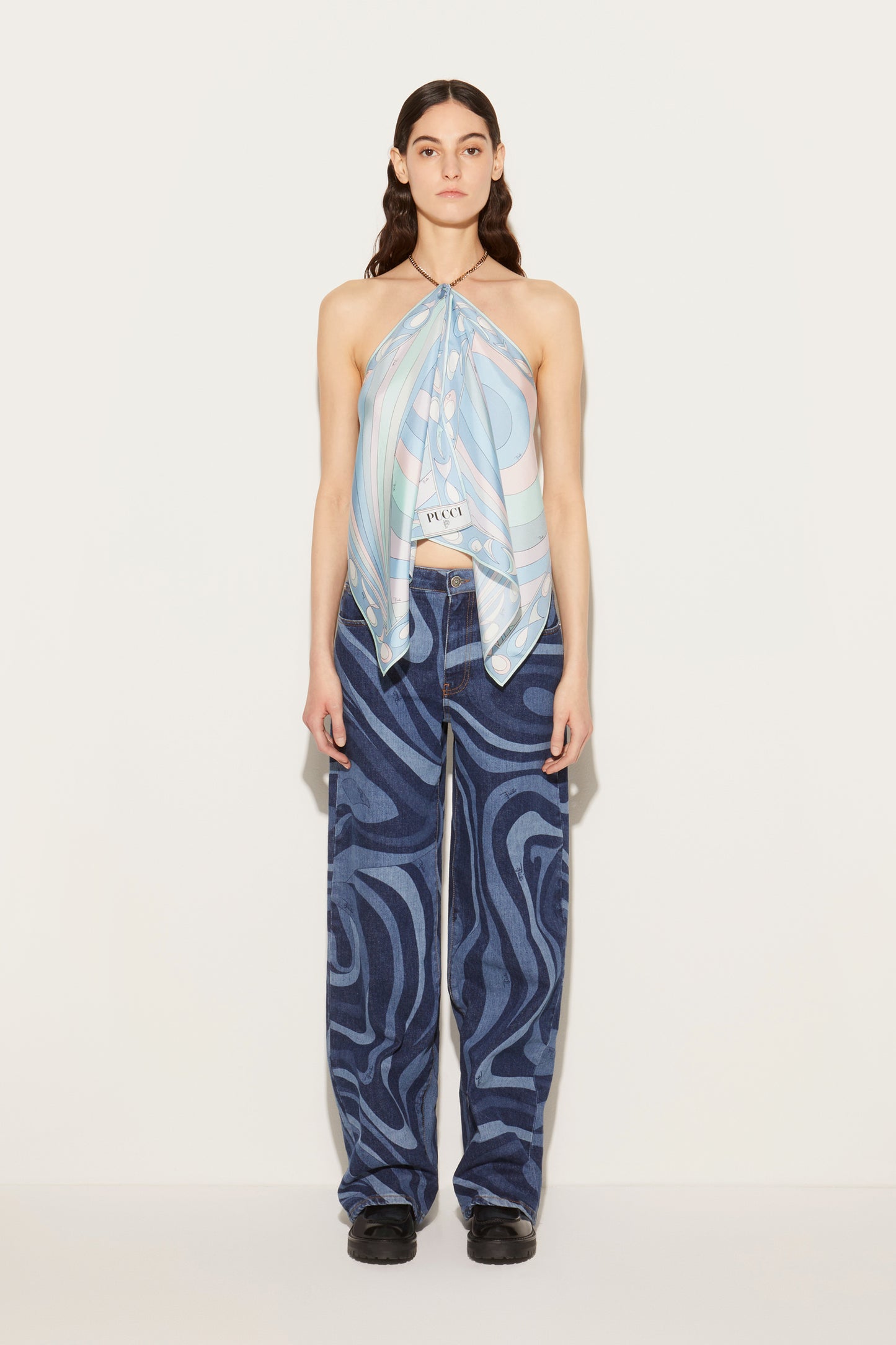 Iride-Print Silk-Twill Top View 3 - Pucci