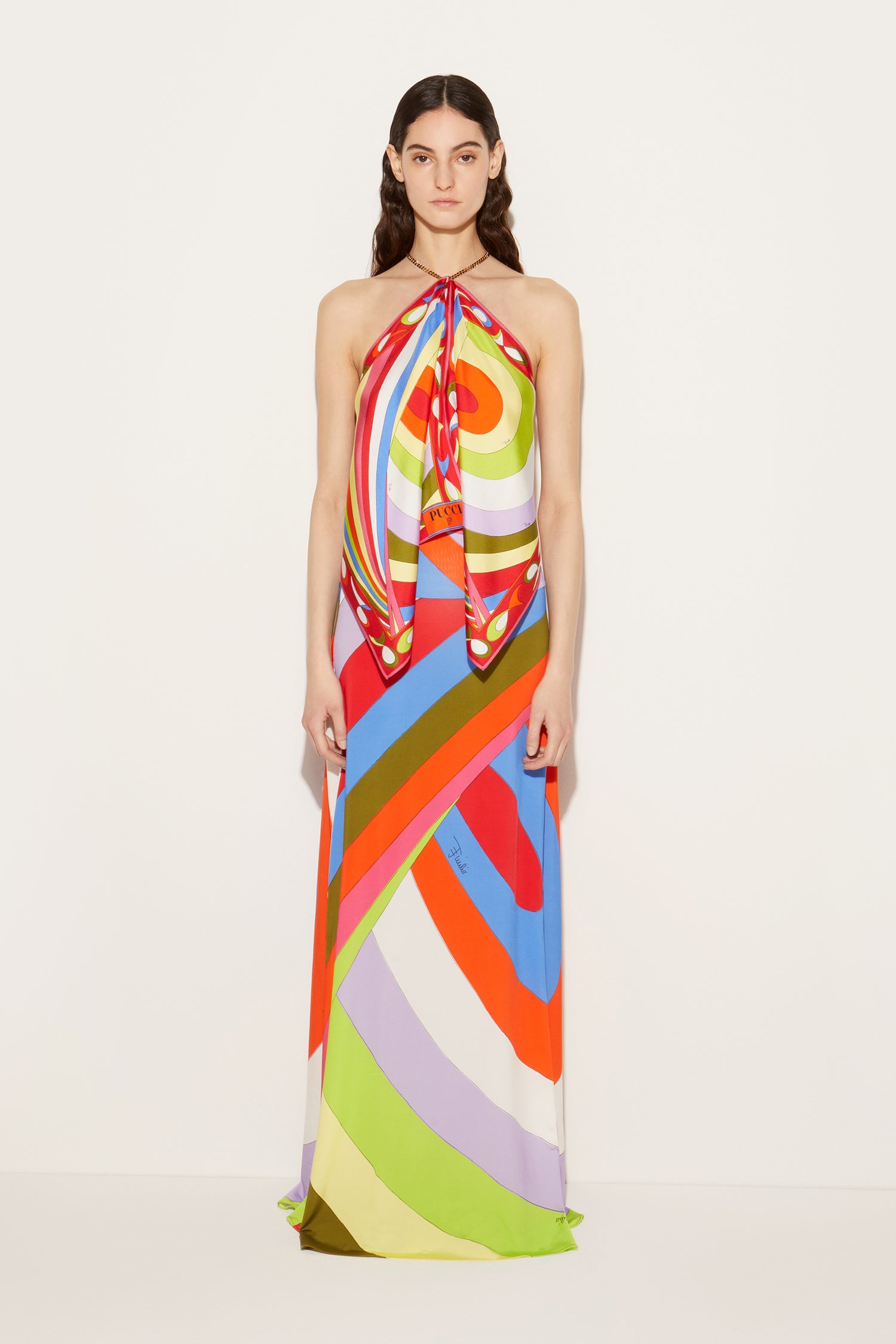 Iride And Pesci-Print Silk-Twill Top View 2 - Pucci