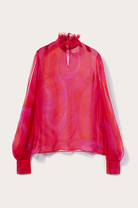 Marmo-Print Silk Top View 1 - Pucci
