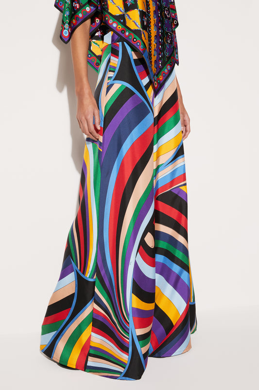 Iride-Print Silk-Twill Trousers View 5 - Pucci