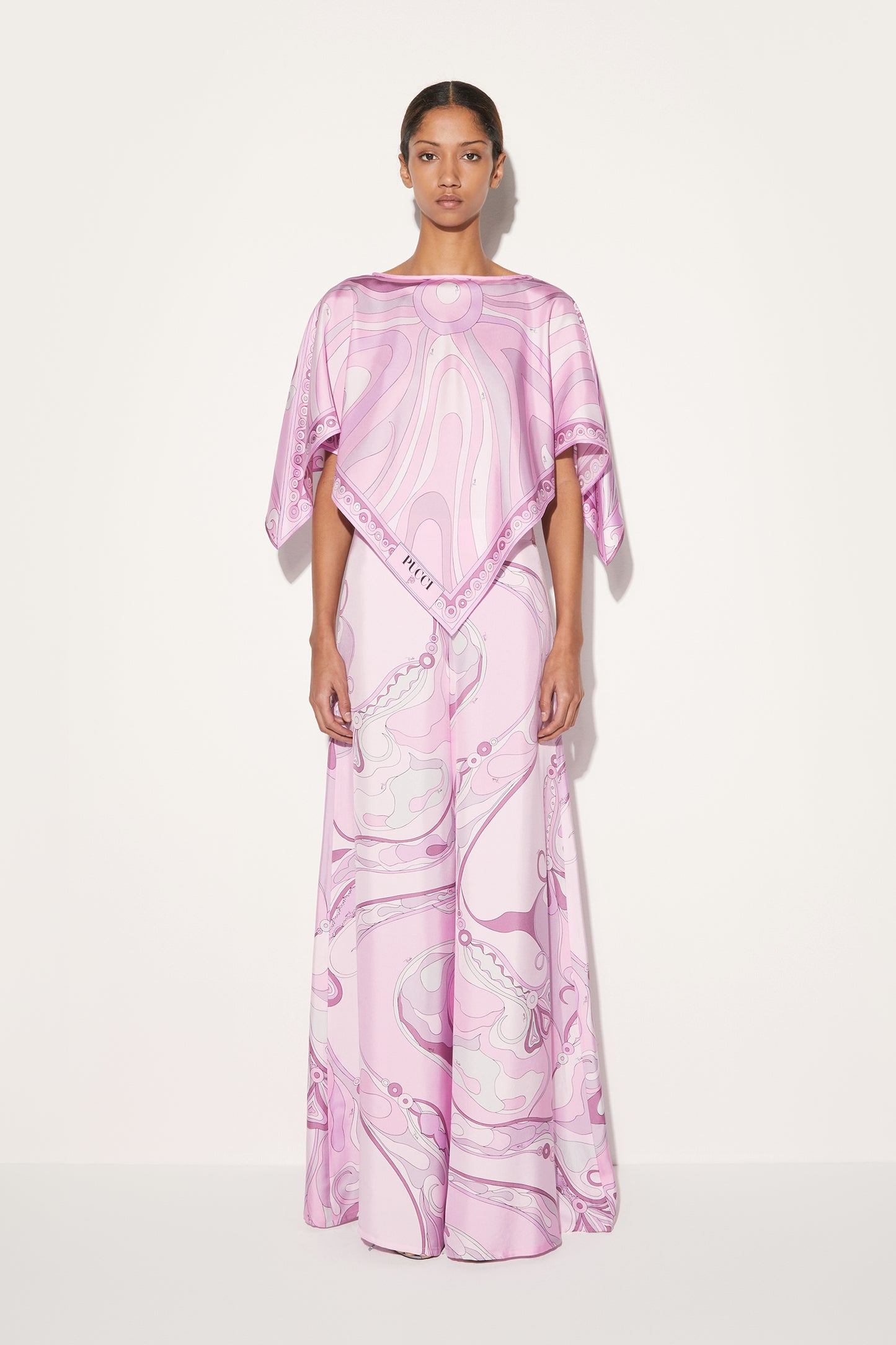 Orchidee-Print Silk-Twill Trousers View 2 - Pucci