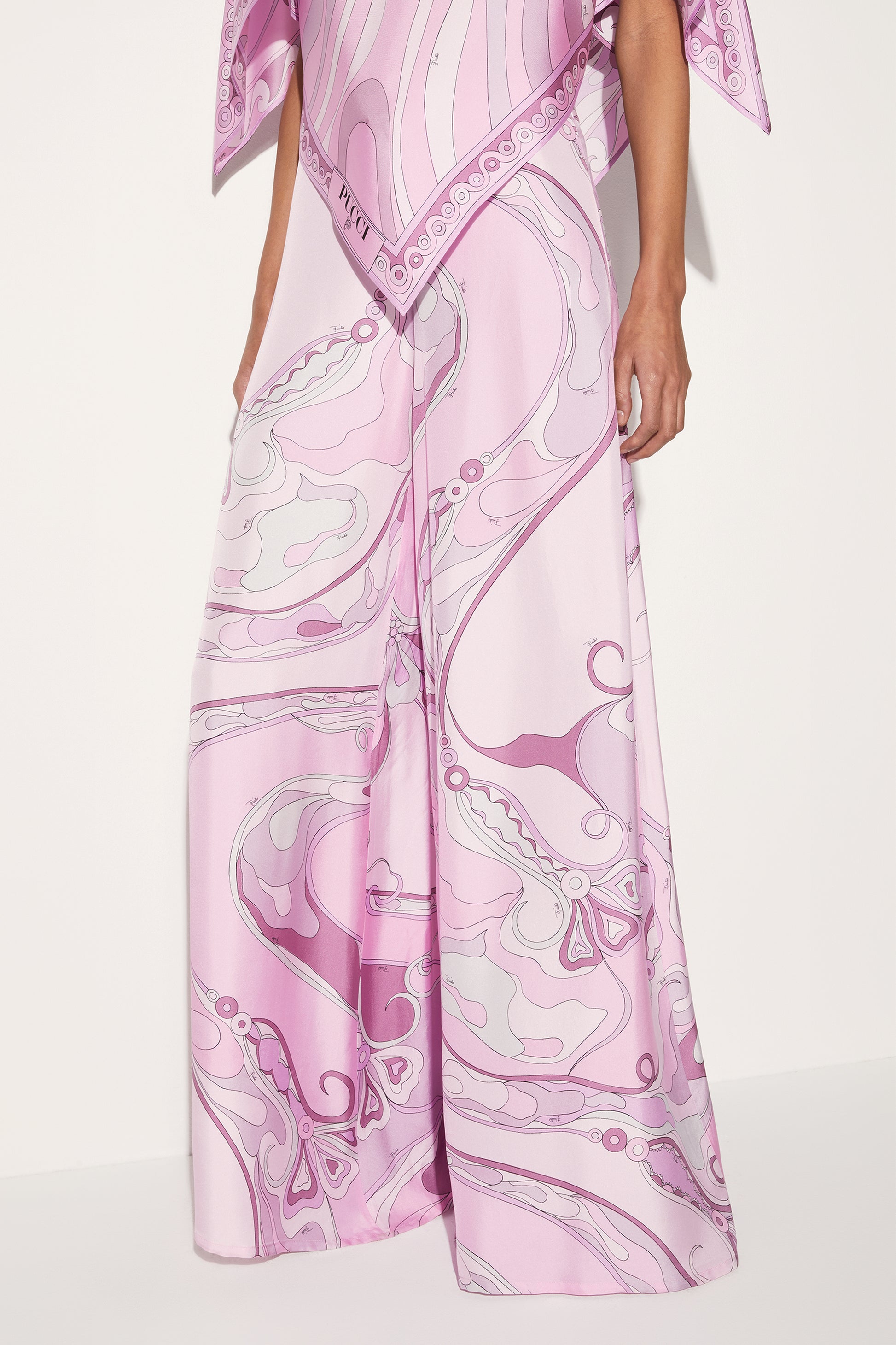 Orchidee-Print Silk-Twill Trousers View 5 - Pucci