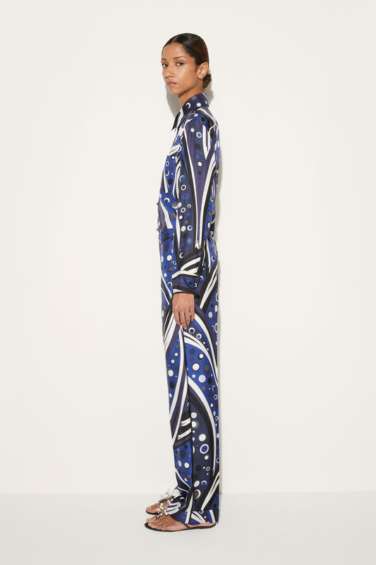 Fontane-Print Silk-Twill Trousers View 3 - Pucci