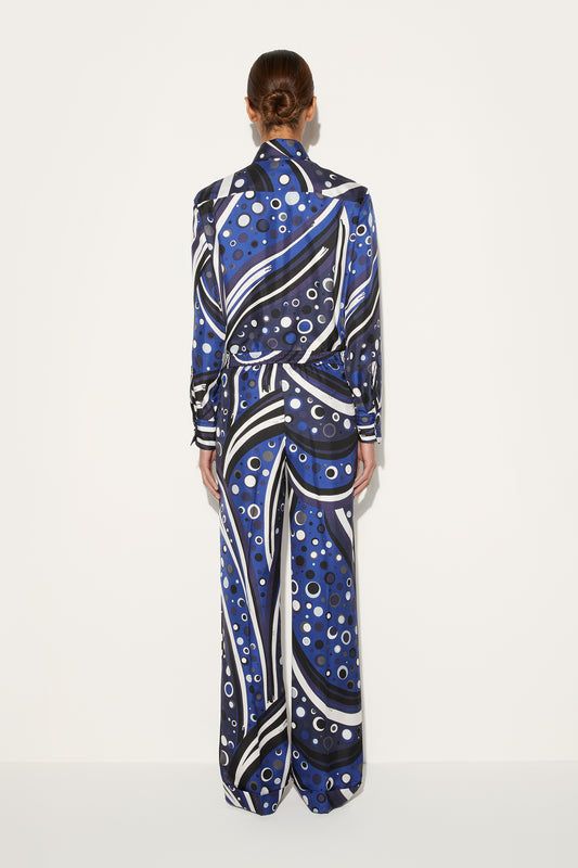 Fontane-Print Silk-Twill Trousers View 4 - Pucci