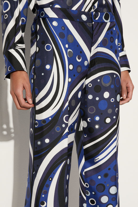 Fontane-Print Silk-Twill Trousers View 5 - Pucci
