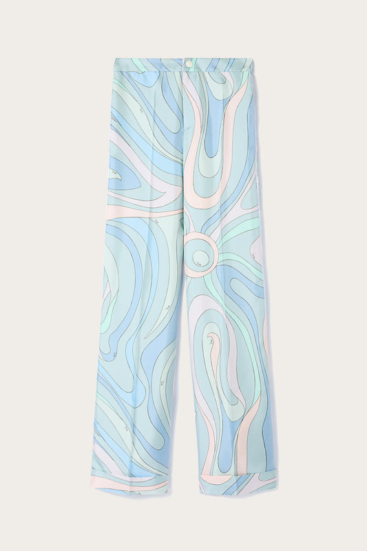 Marmo-Print Silk-Twill Trousers View 1 - Pucci