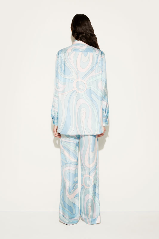 Marmo-Print Silk-Twill Trousers View 4 - Pucci