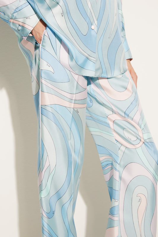 Marmo-Print Silk-Twill Trousers View 5 - Pucci