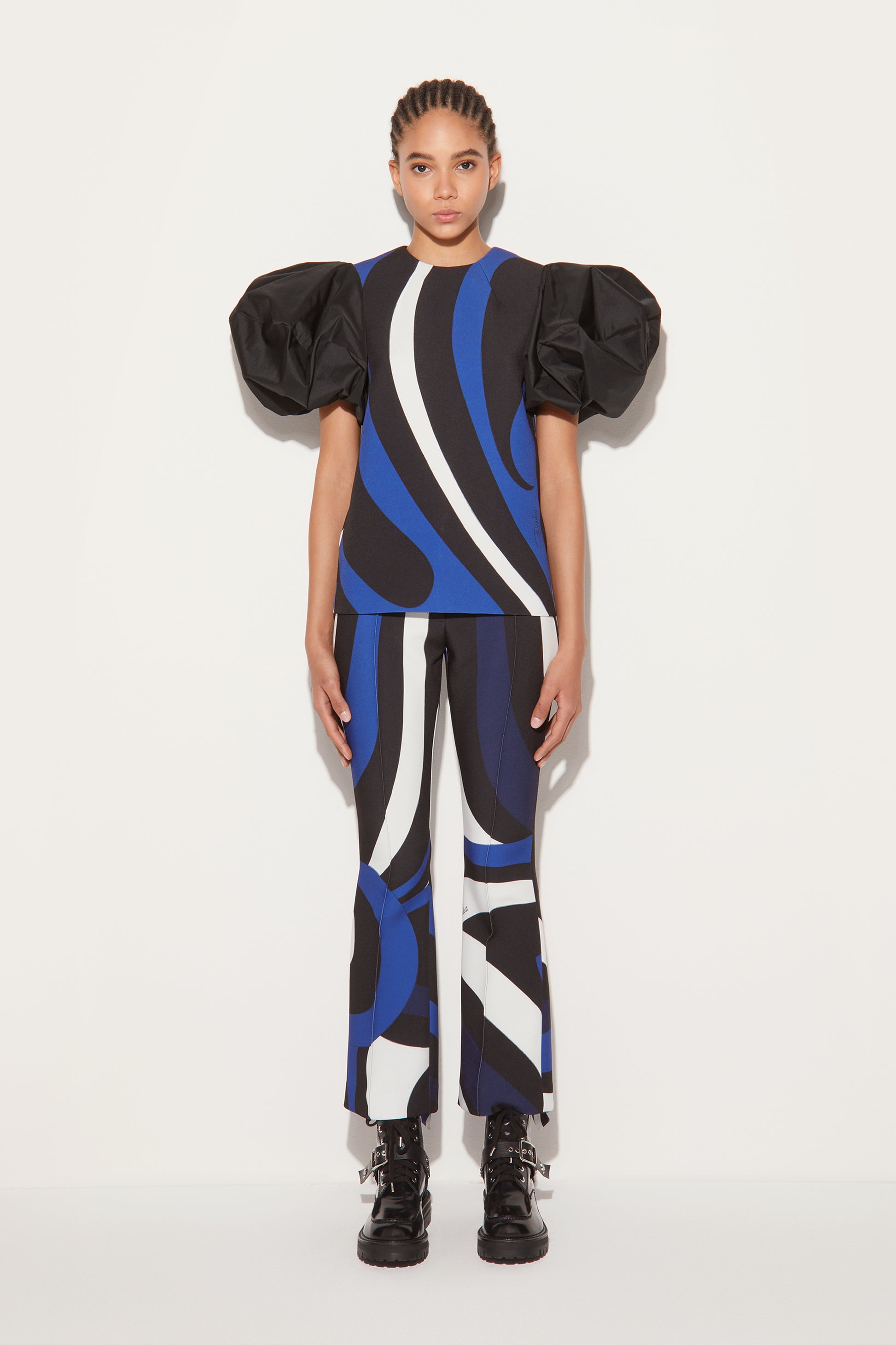 Marmo-Print Flared Trousers View 2 - Pucci