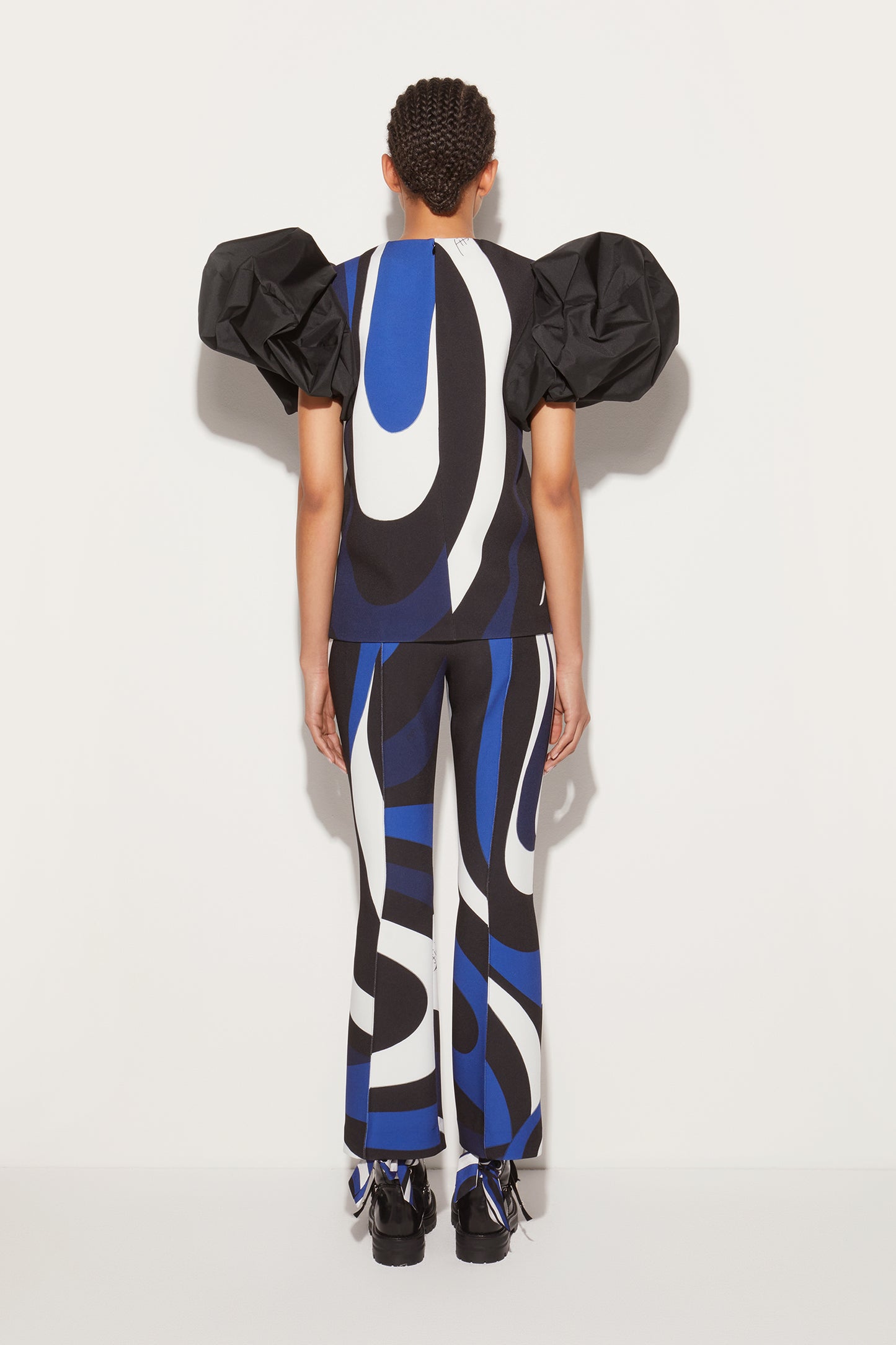 Marmo-Print Flared Trousers View 4 - Pucci