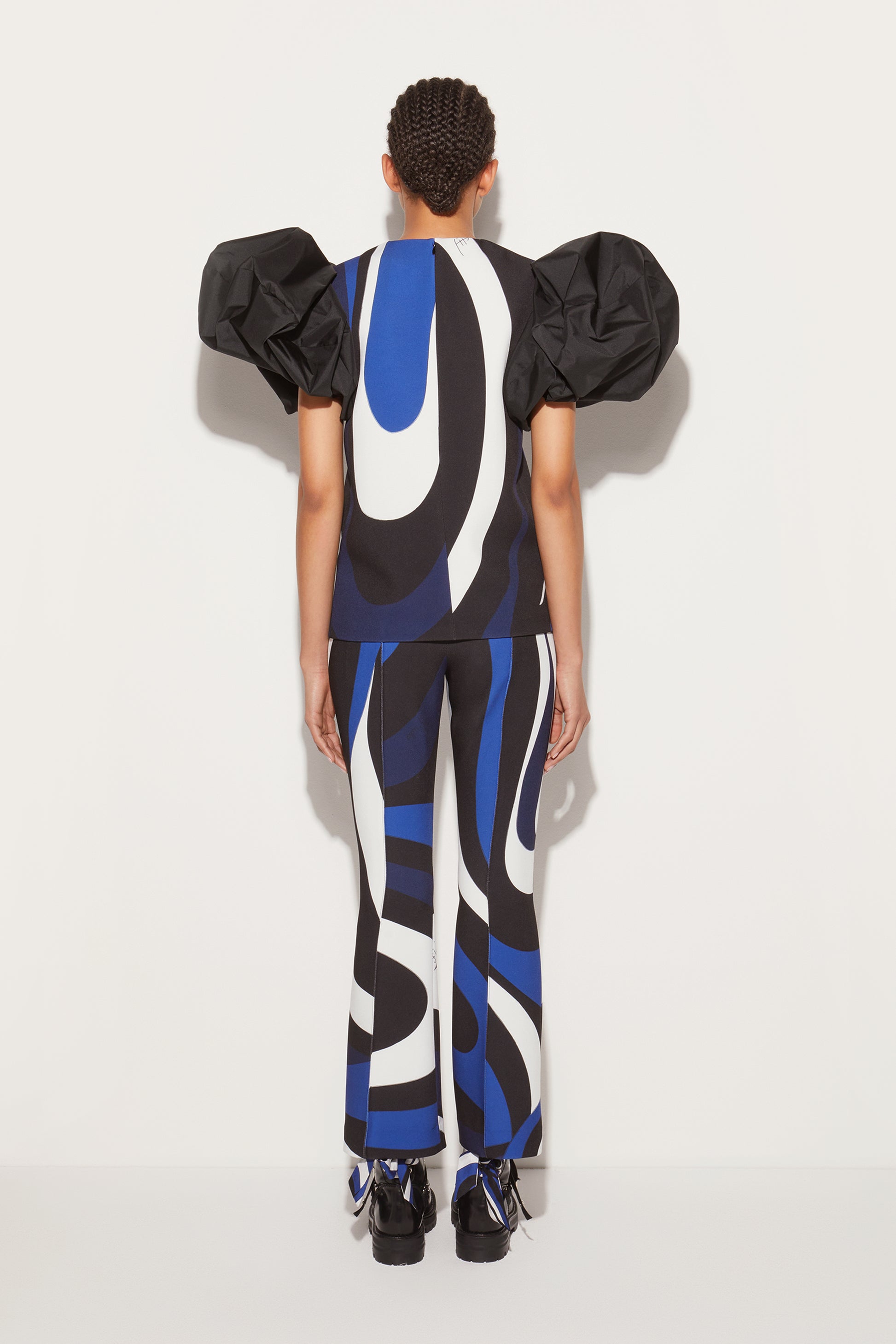 Marmo-Print Flared Trousers View 4 - Pucci