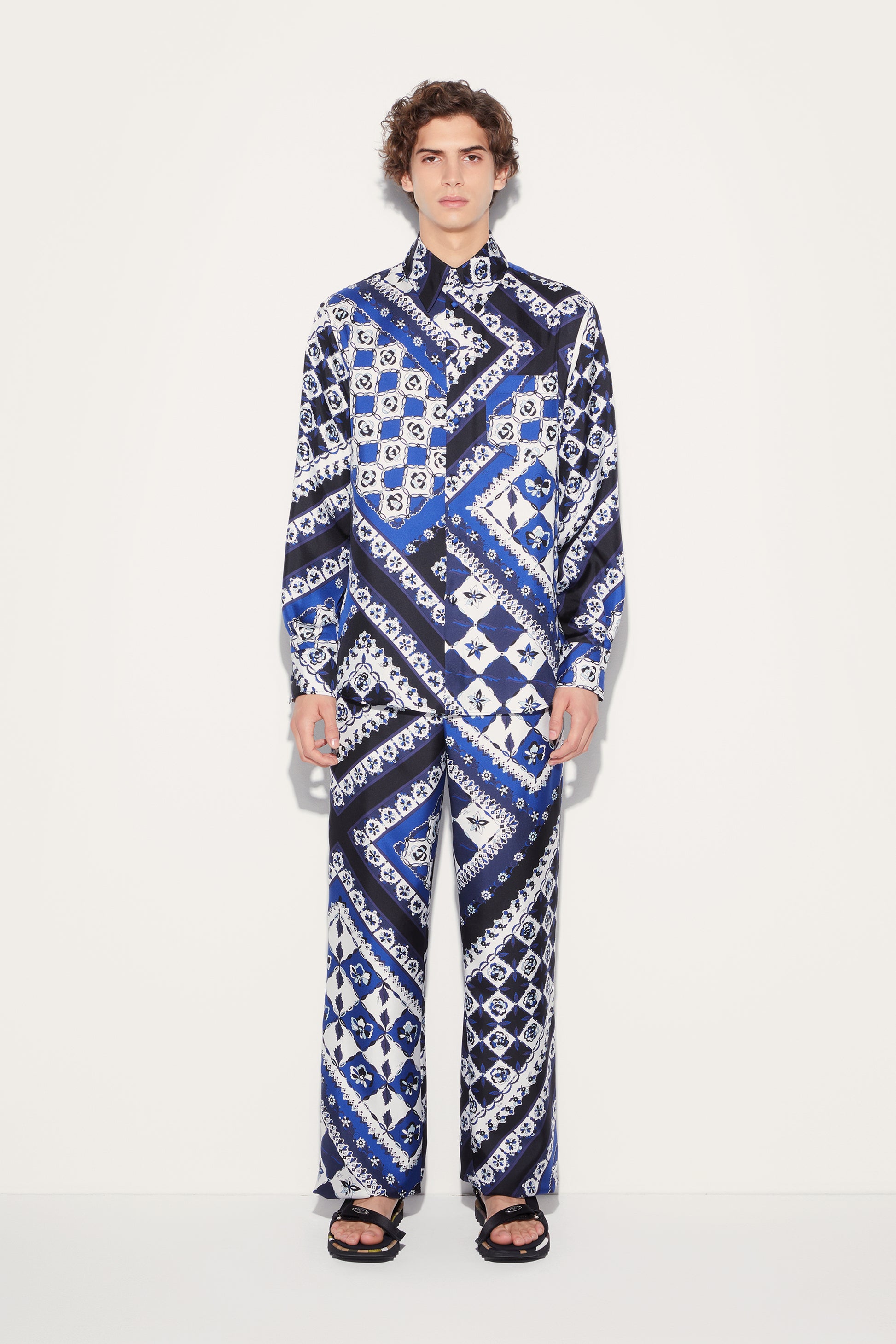 Festa-Print Silk-Twill Trousers View 2 - Pucci