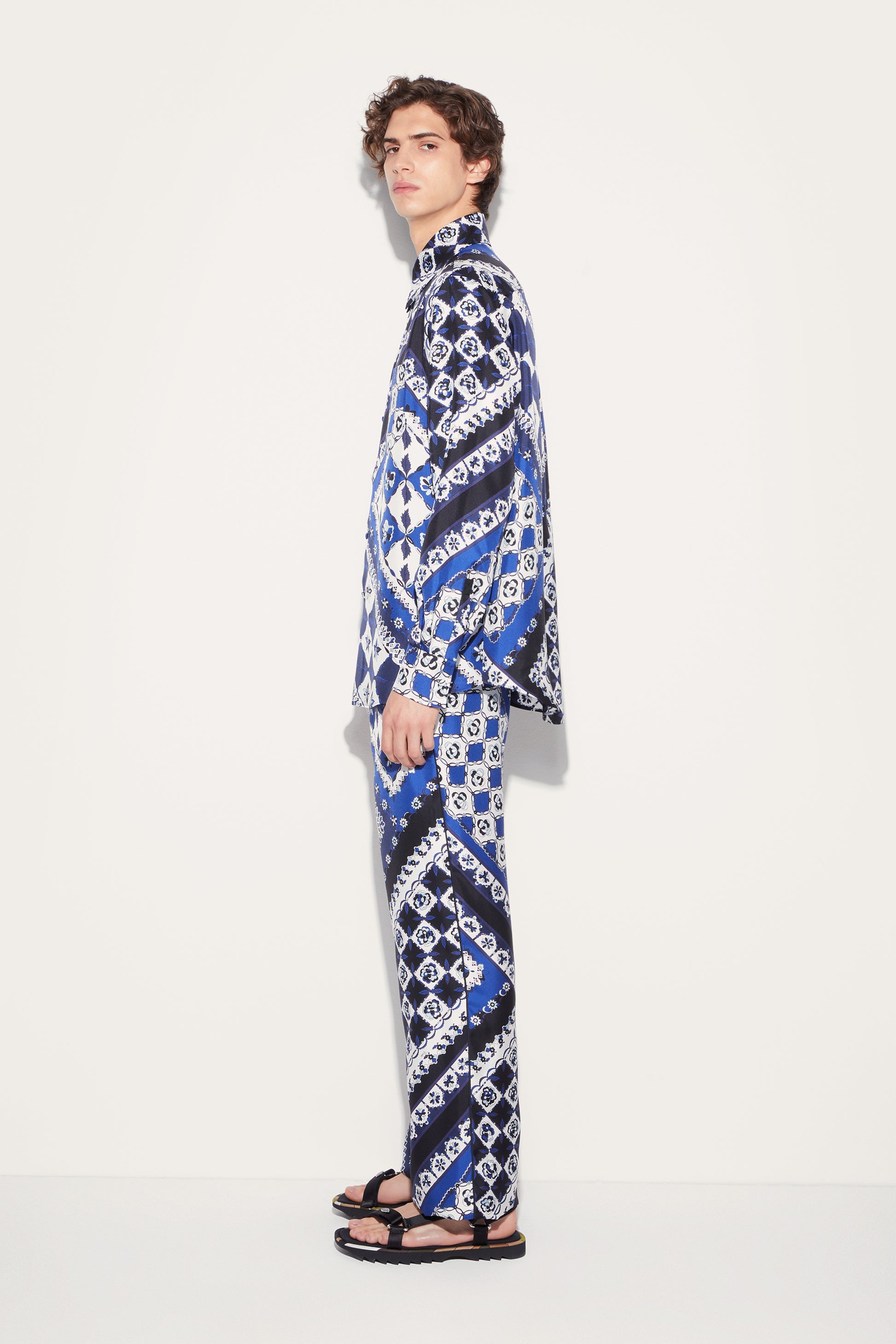 Festa-Print Silk-Twill Trousers View 3 - Pucci