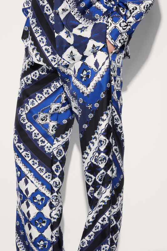 Festa-Print Silk-Twill Trousers View 5 - Pucci