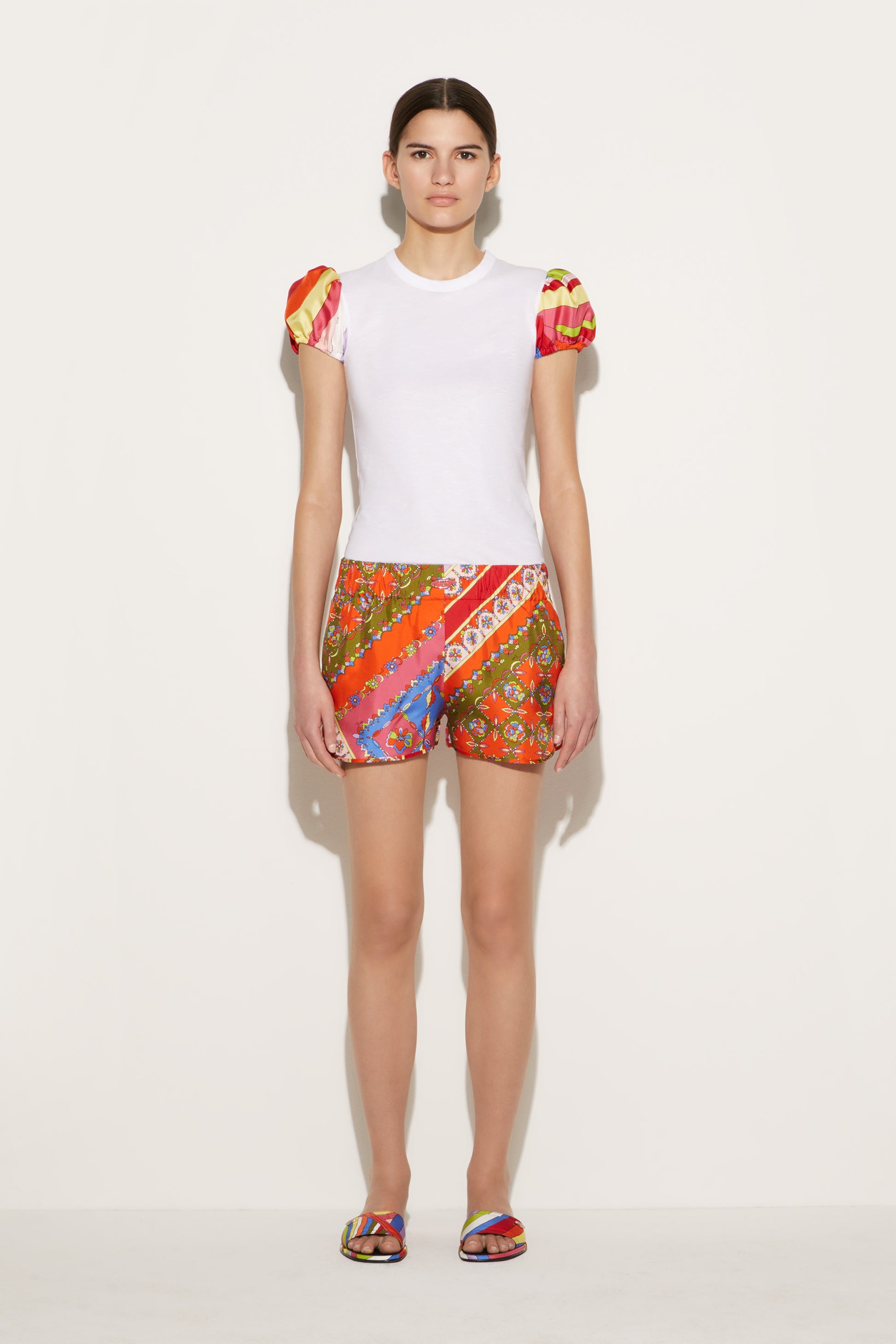 Festa-Print Silk-Twill Shorts View 2 - Pucci