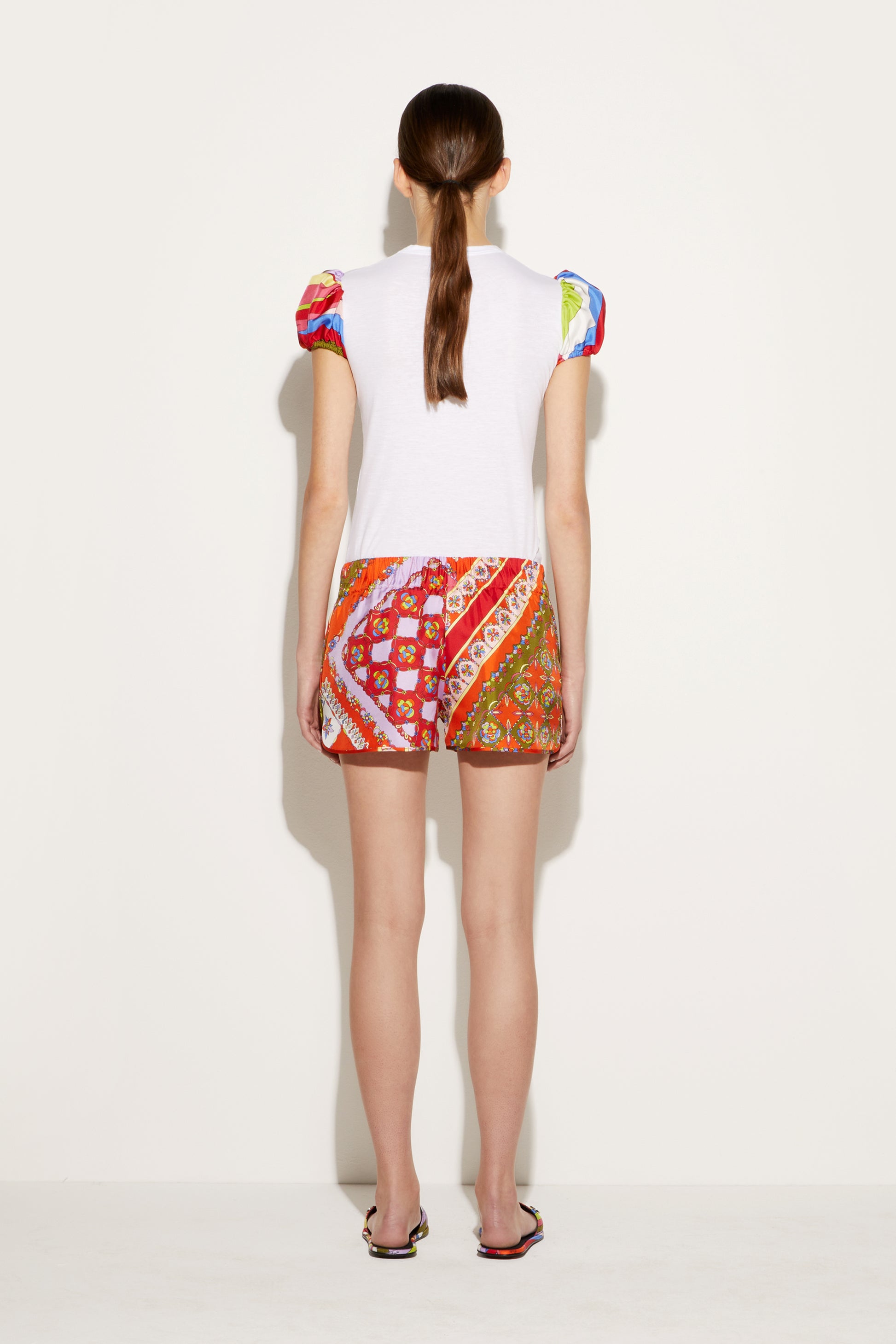 Festa-Print Silk-Twill Shorts View 4 - Pucci