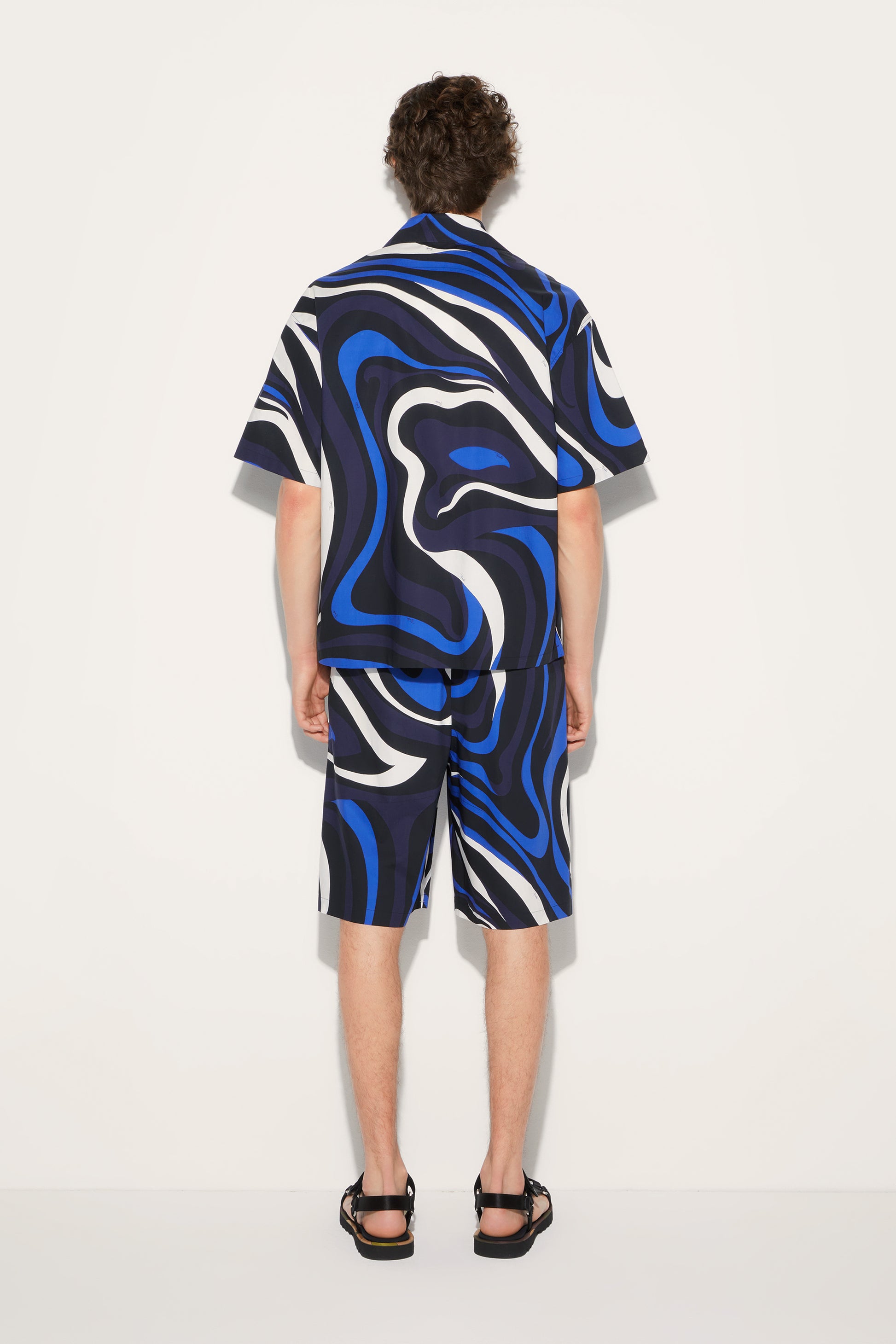 Marmo-Print Cotton Shorts View 4 - Pucci