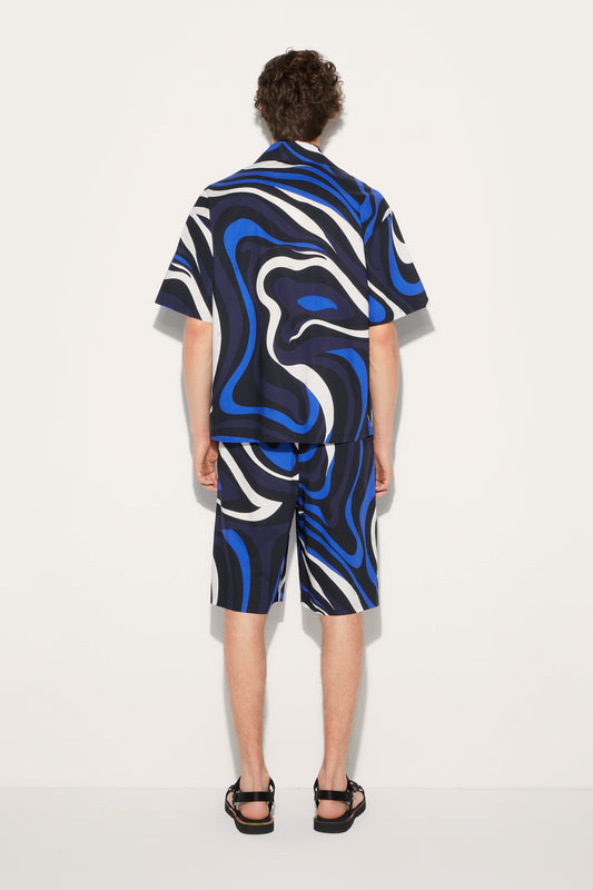 Marmo-Print Cotton Shorts View 4 - Pucci
