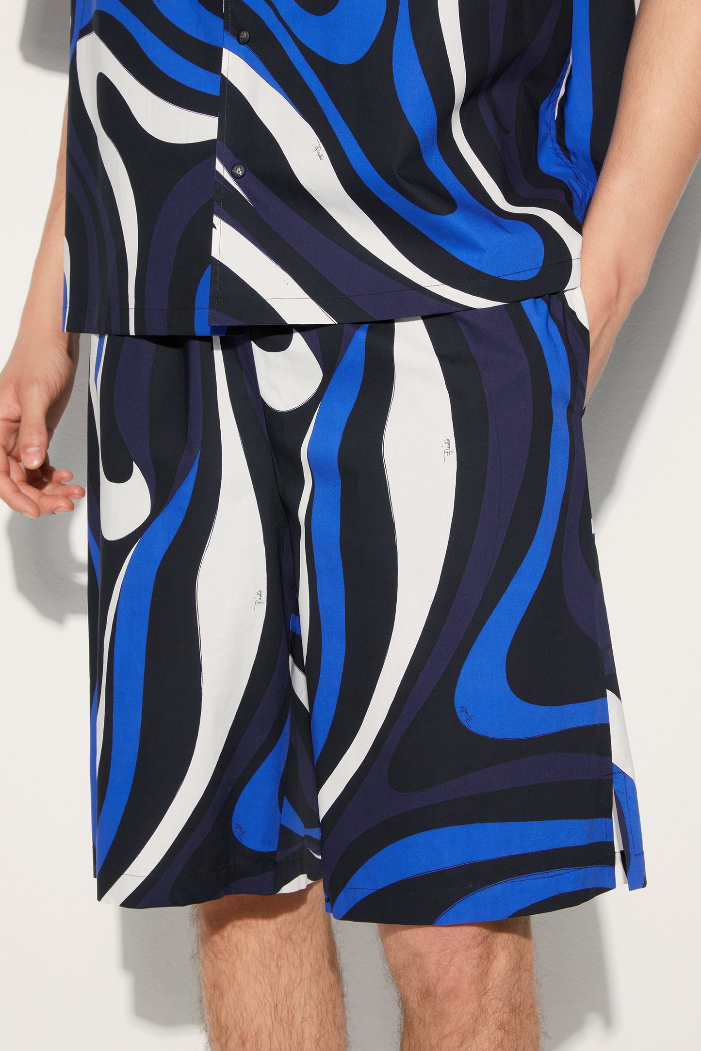 Marmo-Print Cotton Shorts View 5 - Pucci