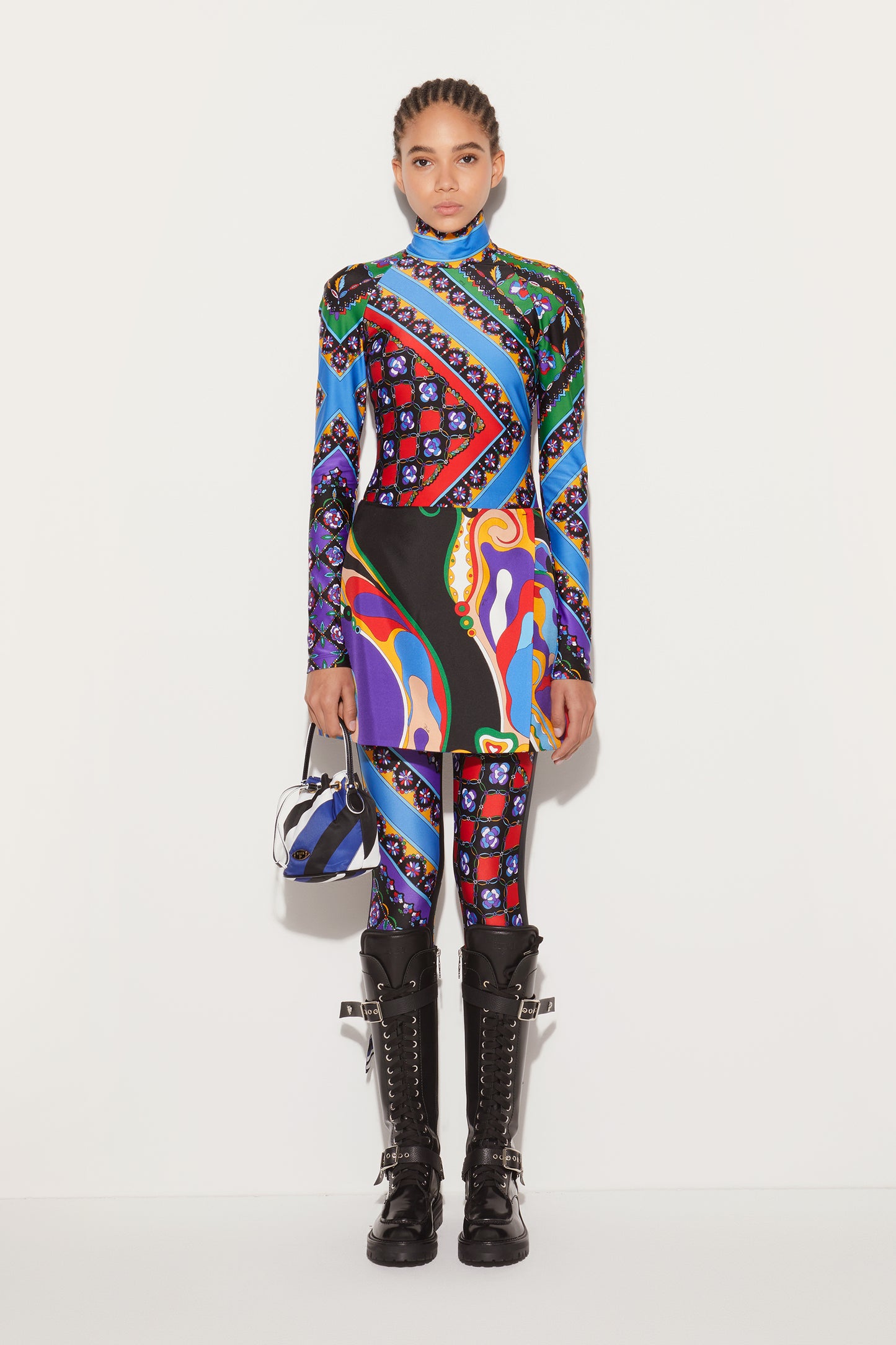 Orchidee-Print Silk-Twill Skirt View 2 - Pucci