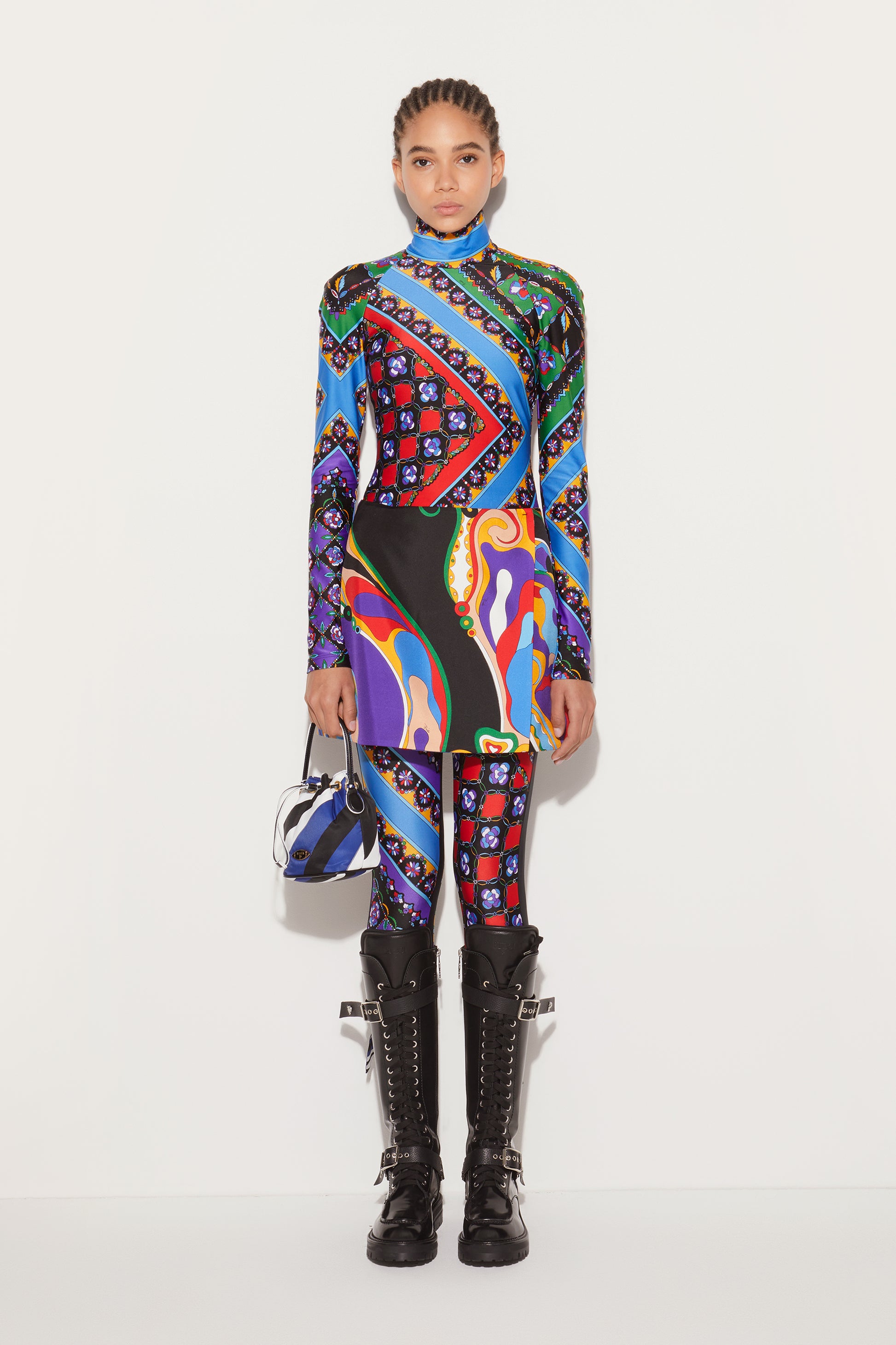Orchidee-Print Silk-Twill Skirt View 2 - Pucci