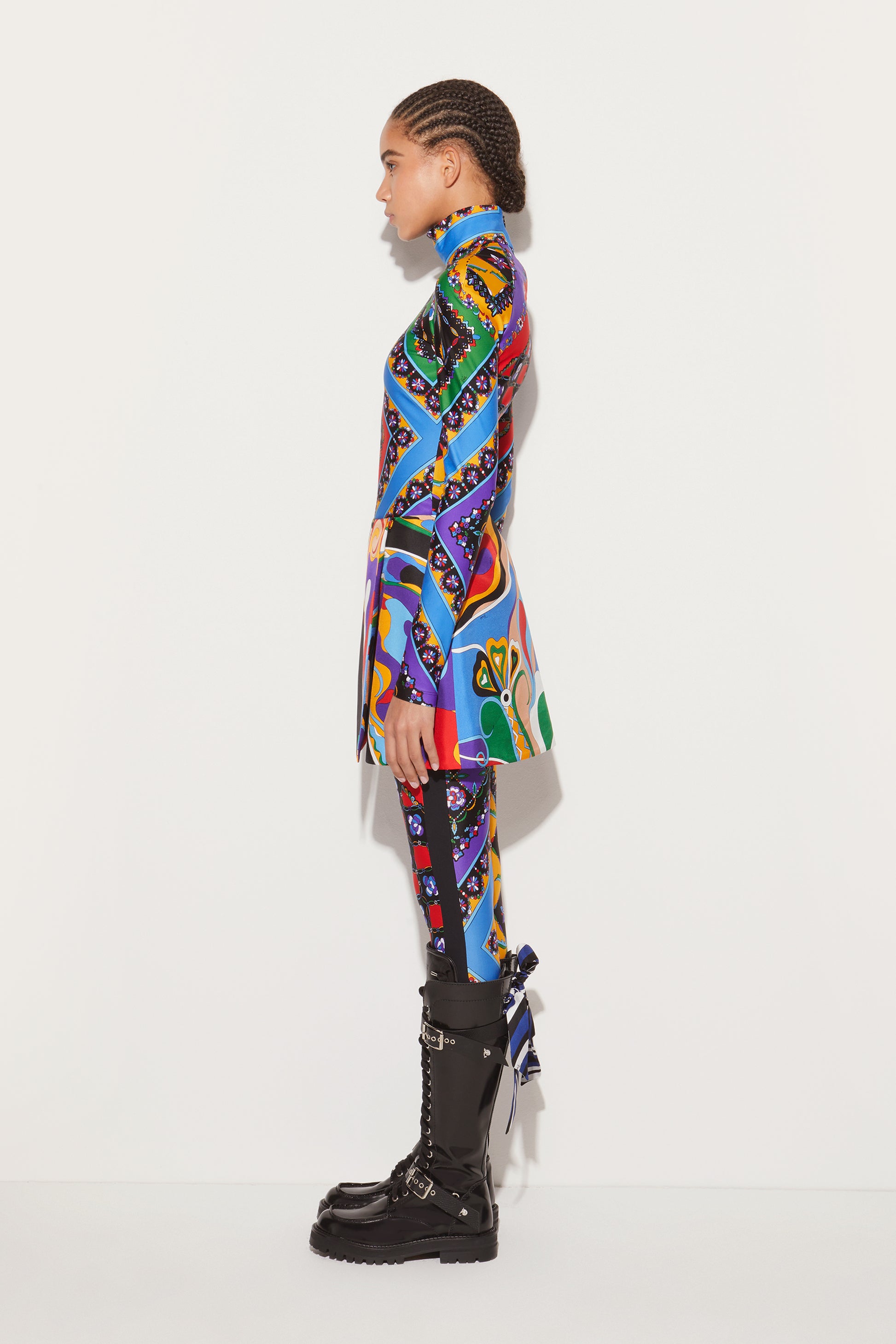 Orchidee-Print Silk-Twill Skirt View 3 - Pucci
