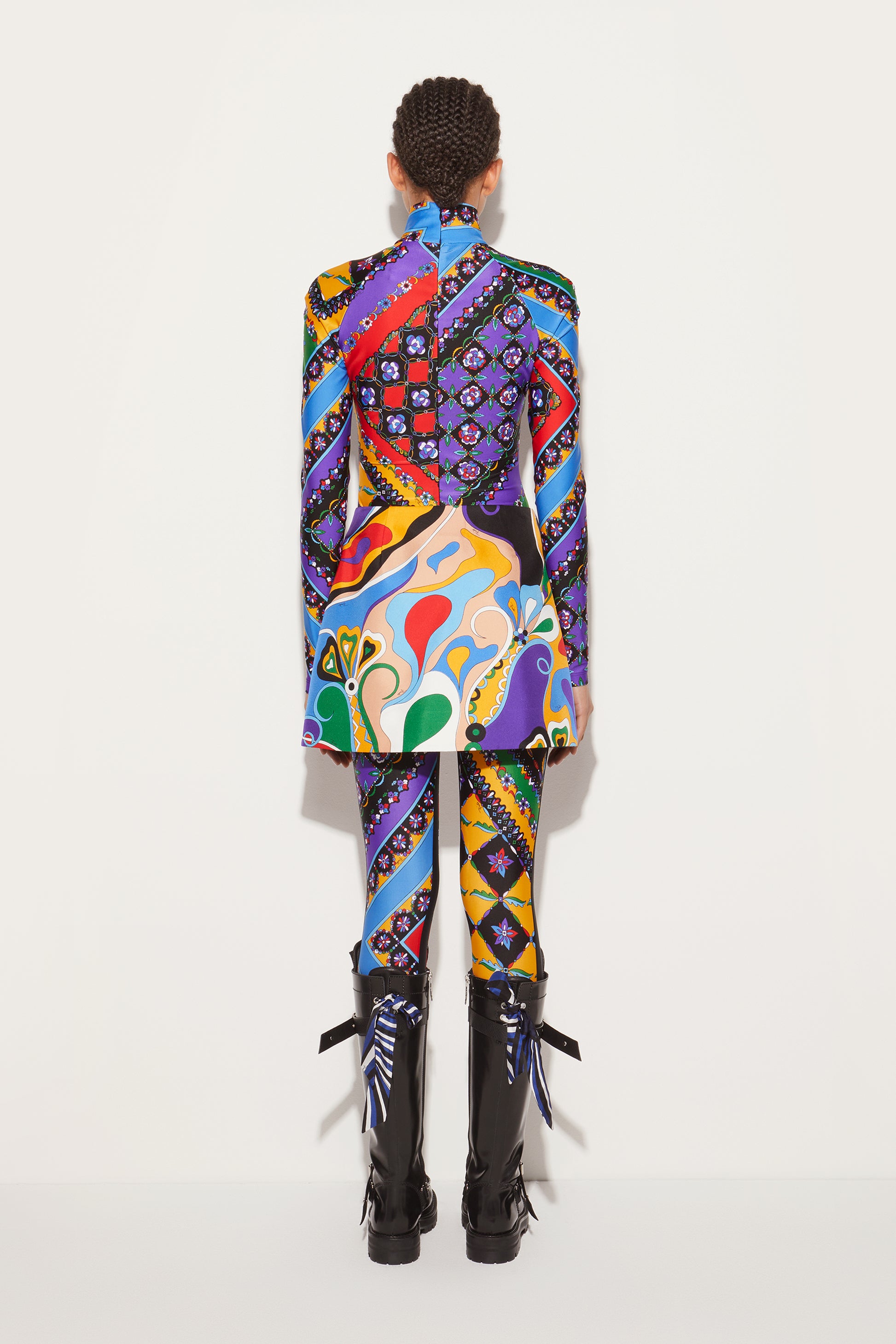 Orchidee-Print Silk-Twill Skirt View 4 - Pucci