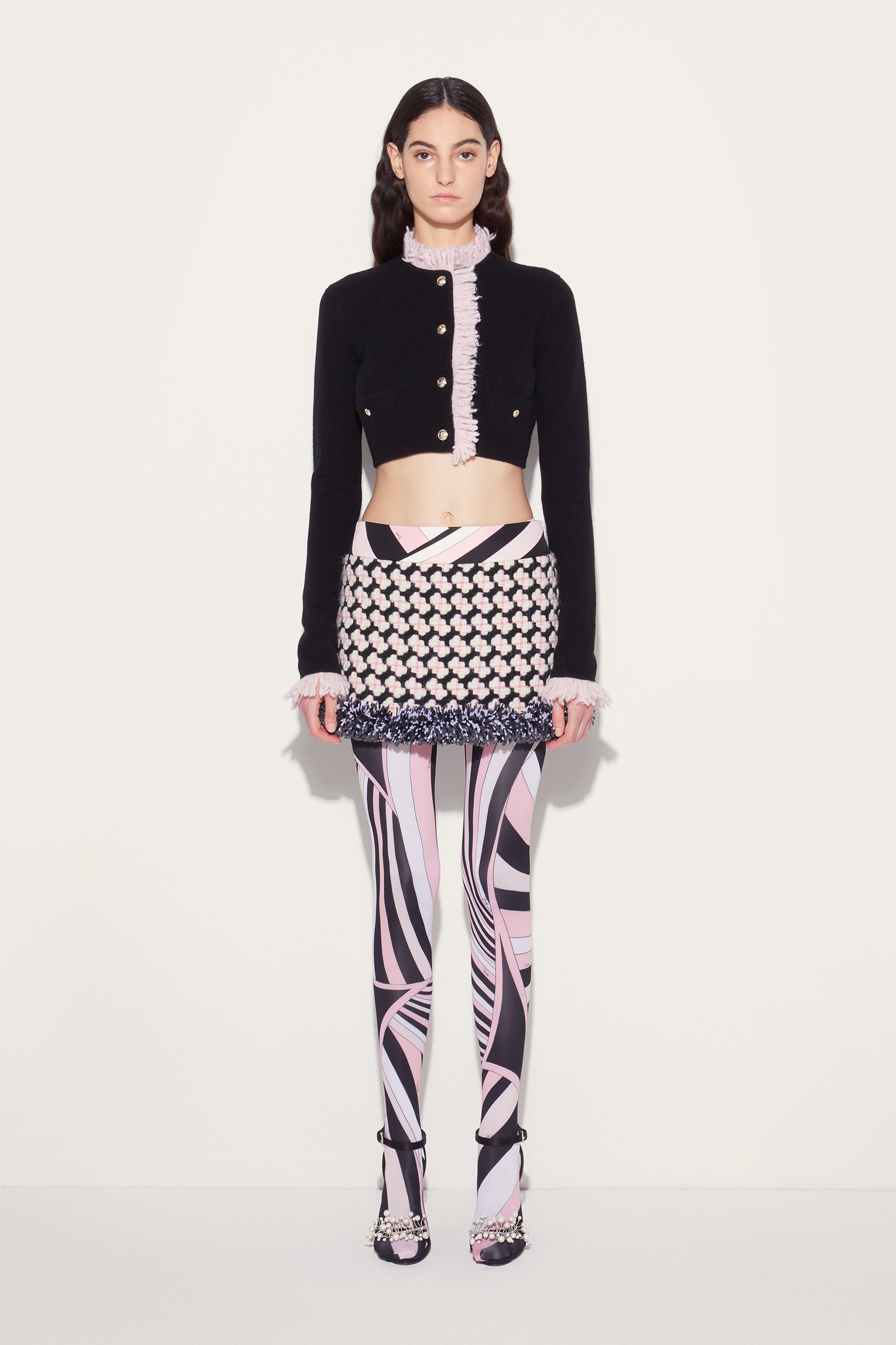 Tweed Mini Skirt View 3 - Pucci