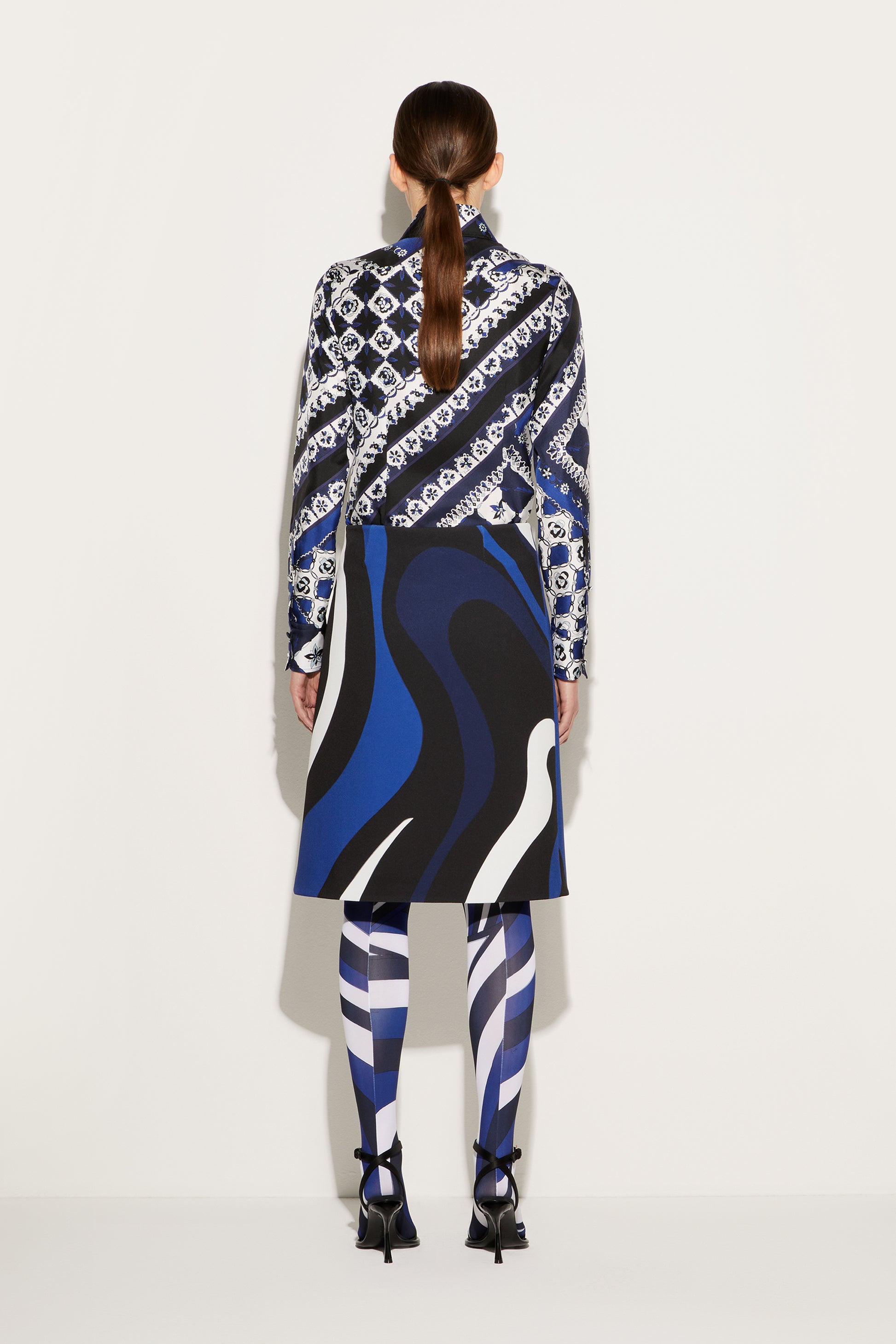 Marmo-Print Wrap Skirt View 4 - Pucci