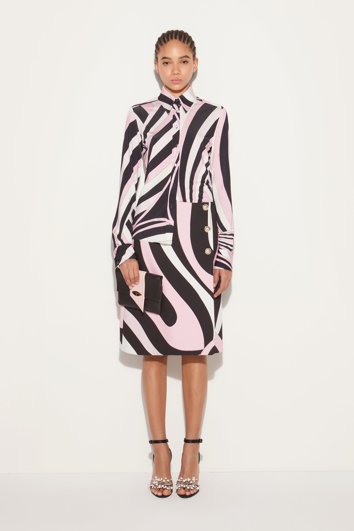 Marmo-Print Wrap Skirt View 2 - Pucci