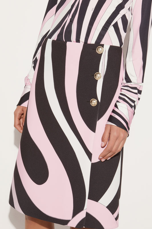 Marmo-Print Wrap Skirt View 5 - Pucci